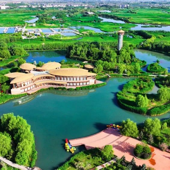 初夏张掖国家湿地公园景美如画